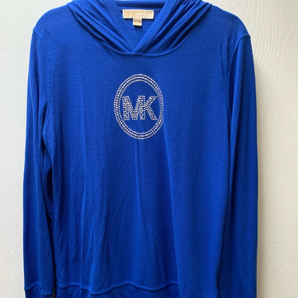 Michael Kors royal blue texture long sleeve w/hood